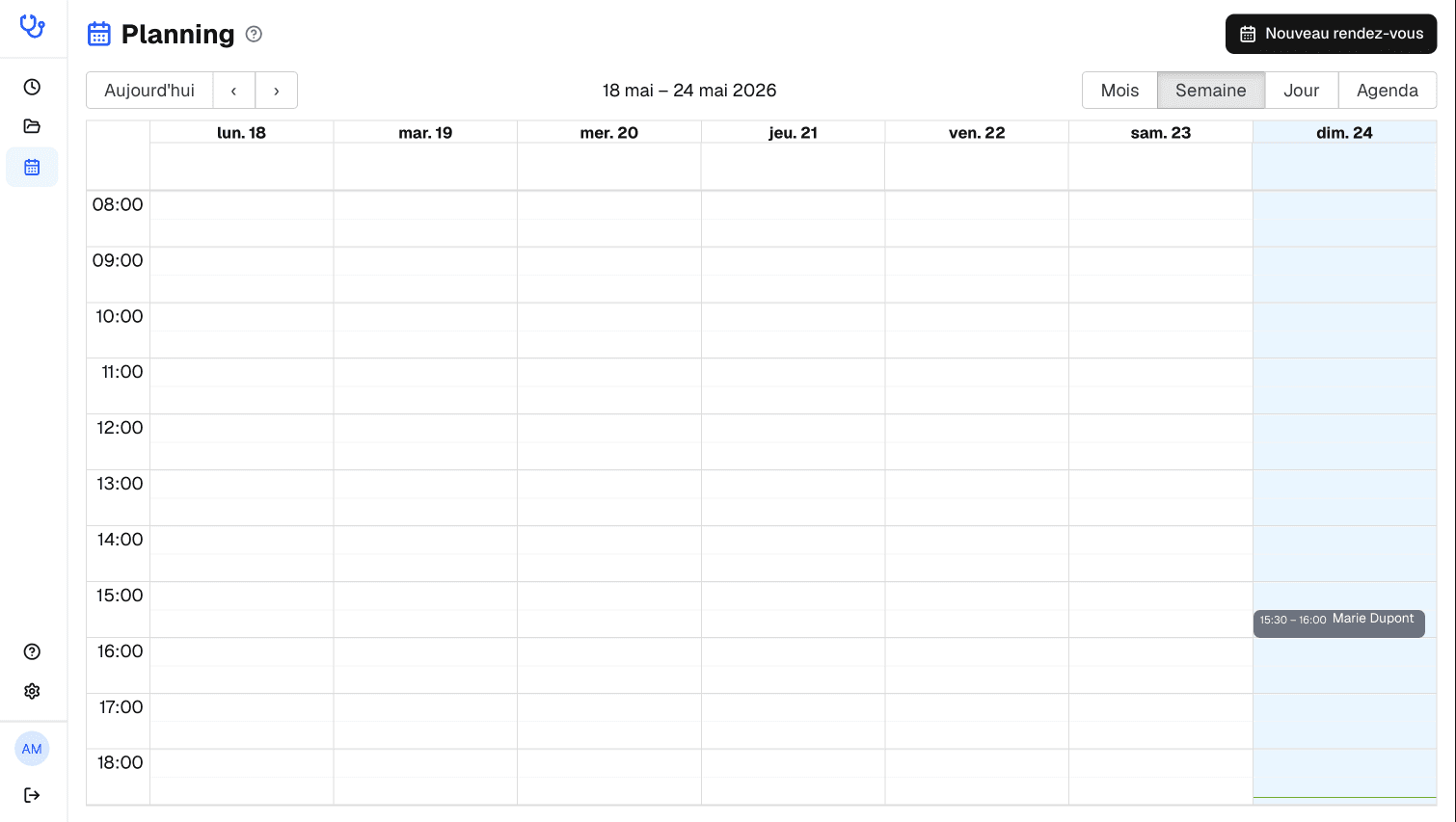 Planning hebdomadaire